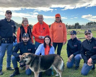 La Polizia di Roma "salva" un cane abbandonato ad Ardea